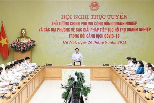 Thủ tướng Phạm Minh Chính chủ trì Hội nghị trực tuyến về các giải pháp tiếp tục hỗ trợ doanh nghiệp